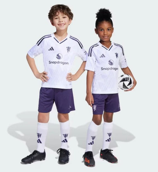 T-shirt e Pantaloncini Bambino Manchester United Away 2025/26 - Con Calzettoni