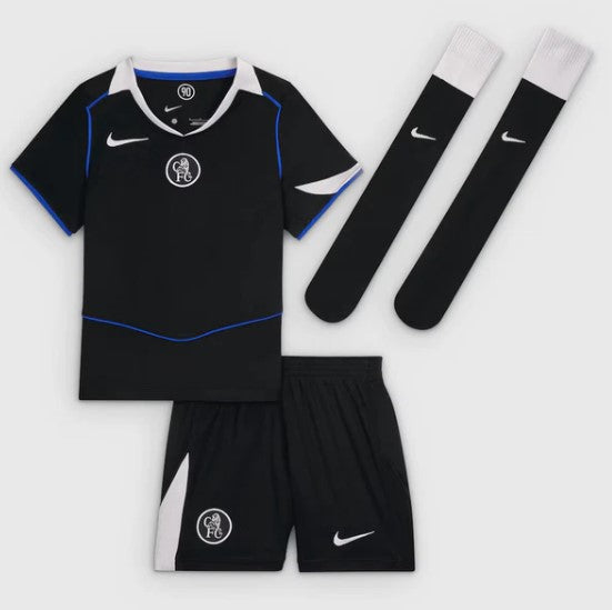 T-shirt e Pantaloncini Bambino Chelsea Third 2025/26 - Con Calzettoni