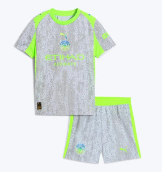T-shirt e Pantaloncini Bambino Manchester City Third 2025/26