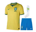 T-shirt e Pantaloncini Bambino Brasile Home 2026/27 - Con Calzettoni