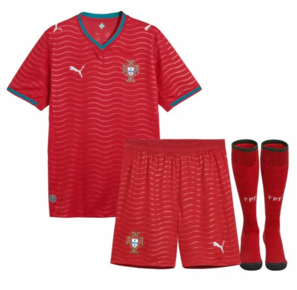 T-shirt e Pantalincini Bambino Portogallo Home 2026/27 - Con Calzettoni