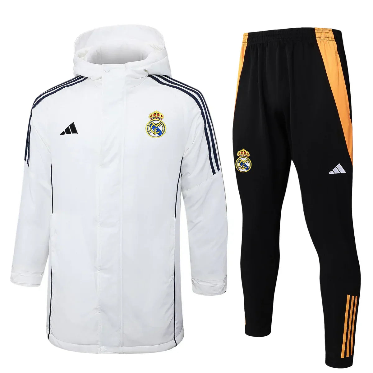 Casaco acolchoado impermeável + calças do Real Madrid 2025
