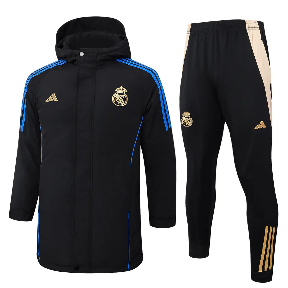Casaco acolchoado impermeável + Calças do Real Madrid
